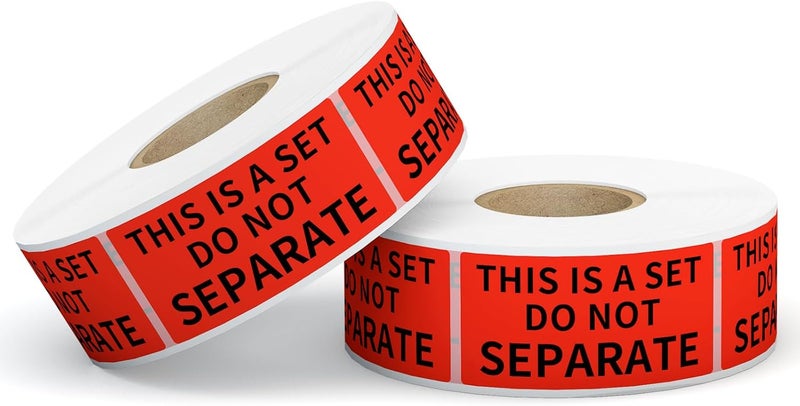 Anylabel 1" x 2" This is a Set Do Not Separate Stickers, Fluorescent Red Packing Labels for Shipping Bundle Sets and Multi-Pack Products Permanent Adhesive (2 Rolls, Total 1000 Labels) - Image 1